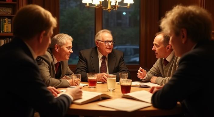 Book club with members around a table