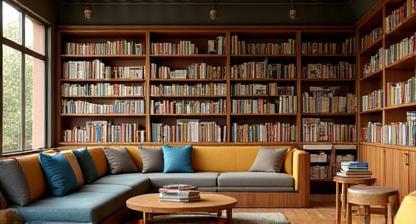Interior of Libreria Mediterranea with books and cozy reading area
