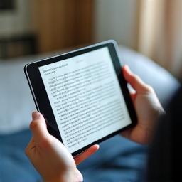 E-book reading on tablet